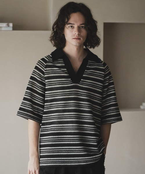 CASPER JOHN（キャスパージョン）の「See-throught border knit