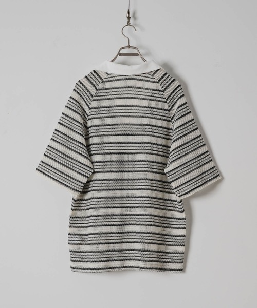 【casper john】マーブルスキッパーニットポロシャツ Marble skipper knit polo shirts/マーブルスキッパーニット