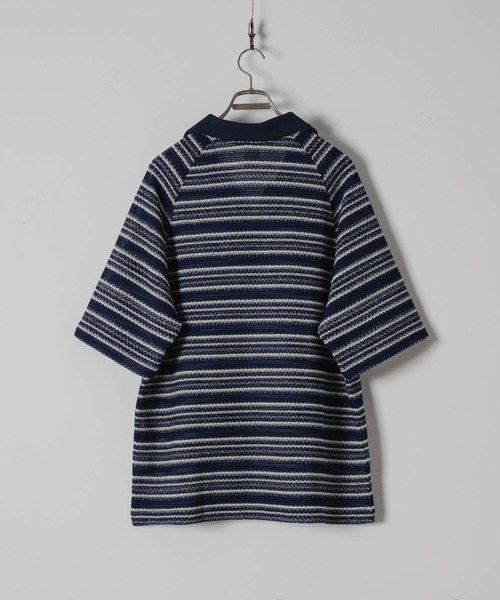 【casper john】マーブルスキッパーニットポロシャツ Marble skipper knit polo shirts/マーブルスキッパーニット