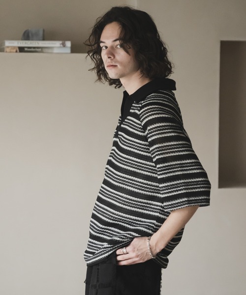casperjohn ニットポロシャツ　Lサイズ CASPER JOHN（キャスパージョン）の「Nep Yarn TR Knit Polo