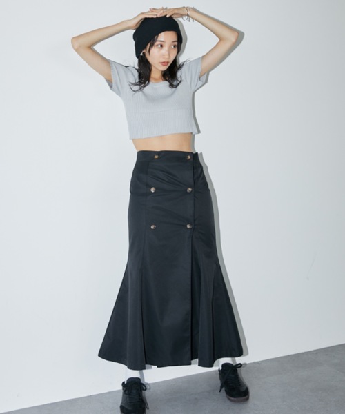 DRWCYS（ドロシーズ）の「トレンチディティールマーメイドスカート（スカート・レディース・ブラック/ベージュ・FREE）」の2枚目の写真