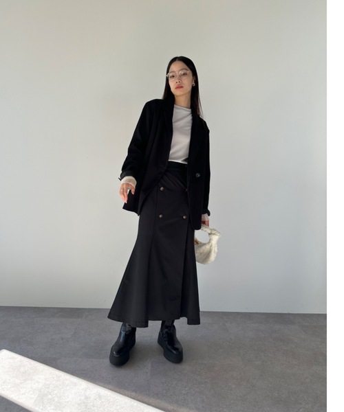DRWCYS（ドロシーズ）の「トレンチディティールマーメイドスカート（スカート・レディース・ブラック/ベージュ・FREE）」の5枚目の写真