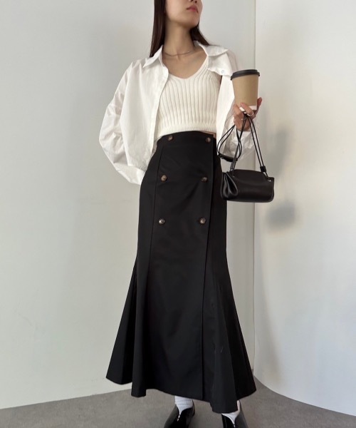 DRWCYS（ドロシーズ）の「トレンチディティールマーメイドスカート（スカート・レディース・ブラック/ベージュ・FREE）」の4枚目の写真