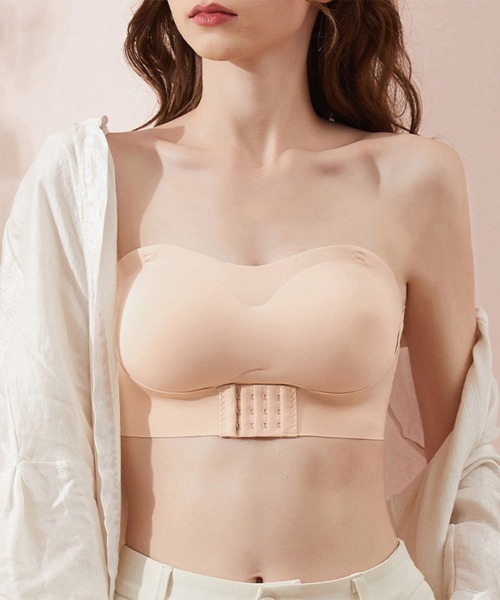 Miniministore（ミニミニストア）の「【新サイズ追加】ストラップレスブラ シームレス 盛りブラ（ブラジャー・レディース・ホワイト/ブラック/ピンクベージュ・S/M/L/XL/2XL）」の9枚目の写真