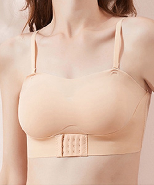 Miniministore（ミニミニストア）の「【新サイズ追加】ストラップレスブラ シームレス 盛りブラ（ブラジャー・レディース・ホワイト/ブラック/ピンクベージュ・S/M/L/XL/2XL）」の12枚目の写真