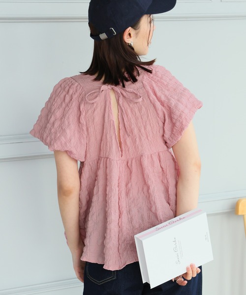 Girly Doll(ガーリードール)の「ポコポコチェックバックリボンバルーンスリーブブラウス(シャツ/ブラウス・レディース・ピンク/ナチュラル/ブルー/ブラック・F)」の22枚目の写真