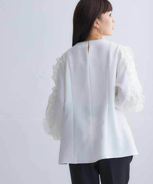 nissen（ニッセン）の「フリルブラウスセットアップ（フリル袖ブラウス  