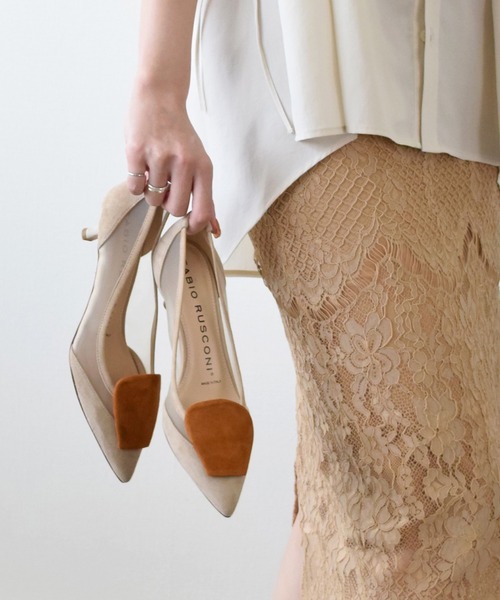 FABIO RUSCONI（ファビオルスコーニ）の「【FABIO RUSCONI】ポインテッドトウチュールパンプス(F1005R)（パンプス・レディース・ブラック/ベージュ/ベージュ系その他/ブラウン・35/36/37/38/39/40）」の4枚目の写真