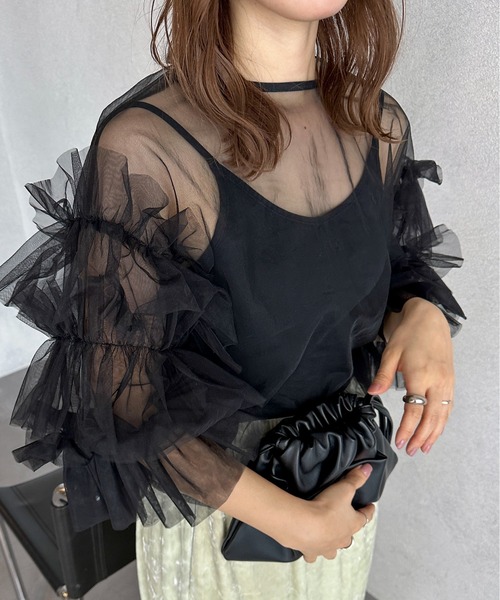 feepur(フェピュール)の「3wayチュールブラウス(シャツ/ブラウス・レディース・アイボリー/ブラック・MEDIUM)」の16枚目の写真