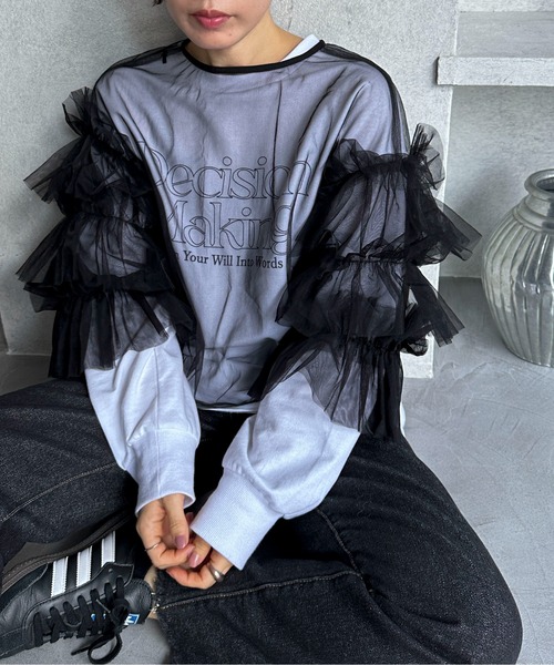 feepur(フェピュール)の「3wayチュールブラウス(シャツ/ブラウス・レディース・アイボリー/ブラック・MEDIUM)」の20枚目の写真