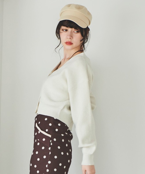 31 Sons de mode（トランテアン　ソン　ドゥ　モード）の「ラメ入りクロップドカーディガン（カーディガン/ボレロ・レディース・ライトグレー/オフホワイト/ピンク・36）」の7枚目の写真