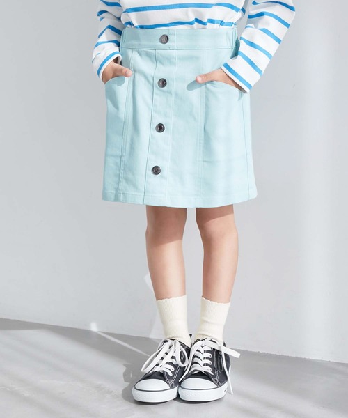 ROPE' PICNIC（ロペピクニック）の「【KIDS】フロントボタンインパンツ付きスカート（スカート・キッズ・ダークラベンダー/ライトグリーン・110/120/130/140/150）」の21枚目の写真