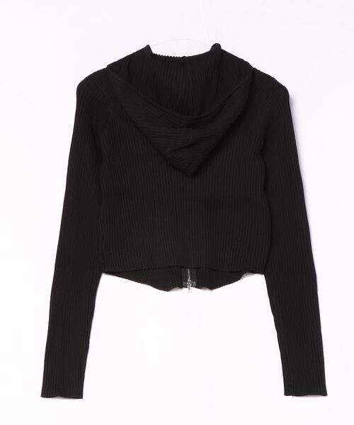 ANAP（アナップ）の「ダブルジップ リブニット フード トップス（ニット/セーター・レディース・モスグリーン/アイボリー/ブラック・FREE）」の22枚目の写真