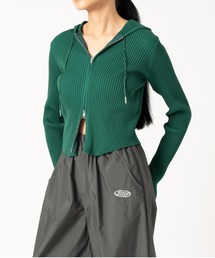 ANAP | ダブルジップ リブニット フード トップス(ニット/セーター)