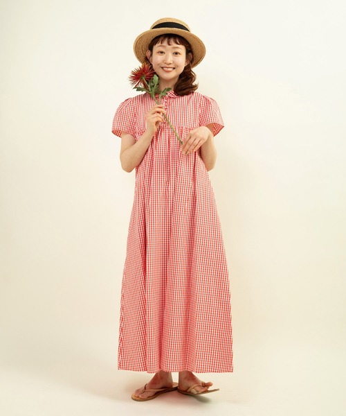 CHILD WOMAN チェック柄 半袖ロングワンピース チャイルドウーマン AMBIDEX Store CHILD WOMAN/CHILD WOMAN(並び順：発売日)