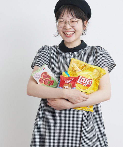 CHILD WOMAN（チャイルドウーマン）の「【WEB別注】 ギンガムチェックパフスリーブワンピース（ワンピース・レディース・ブラック/レッド/レッド系その他・FREE）」の15枚目の写真