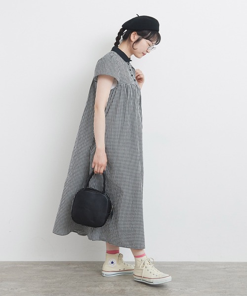 CHILD WOMAN（チャイルドウーマン）の「【WEB別注】 ギンガムチェックパフスリーブワンピース（ワンピース・レディース・ブラック/レッド/レッド系その他・FREE）」の18枚目の写真
