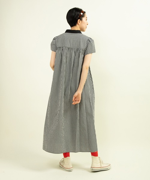 美品 チェックロングワンピース 美品 ケイトスペード ギンガムチェック  