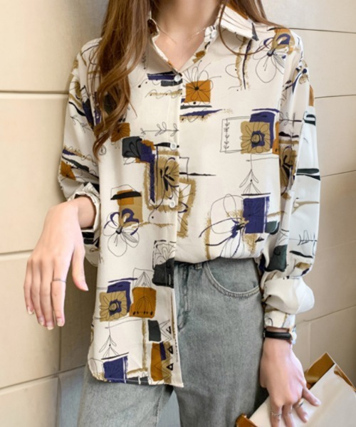 Miniministore(ミニミニストア)の「とろみ ブラウスシャツ ゆったり 長袖(シャツ/ブラウス・レディース・ホワイト/ブラック・M/XL/L)」の6枚目の写真