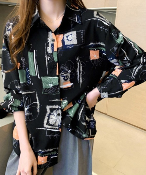 Miniministore(ミニミニストア)の「とろみ ブラウスシャツ ゆったり 長袖(シャツ/ブラウス・レディース・ホワイト/ブラック・M/XL/L)」の9枚目の写真
