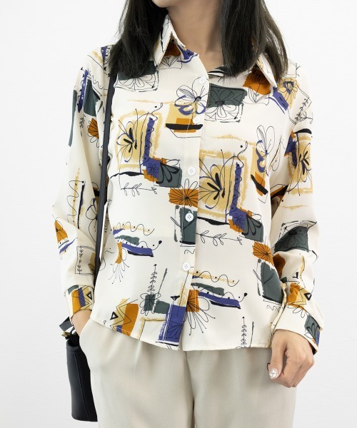 Miniministore(ミニミニストア)の「とろみ ブラウスシャツ ゆったり 長袖(シャツ/ブラウス・レディース・ホワイト/ブラック・M/XL/L)」の12枚目の写真