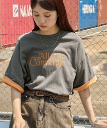 CONVERSE | CONVERSE/コンバース ロゴプリント ロールアップカラー ネップスラブ半袖Tシャツ(Tシャツ/カットソー)