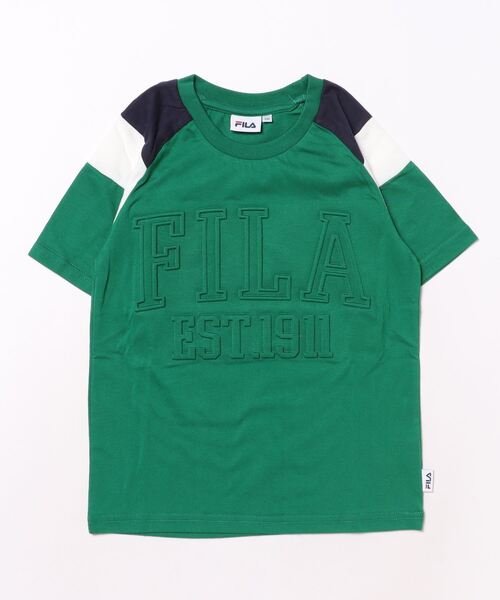 FILA(フィラ)の「FILA/フィラ エンボス加工半袖Tシャツ(Tシャツ/カットソー・キッズ・杢グレー/グリーン・130/140/150/160)」の2枚目の写真