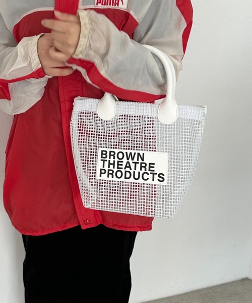THEATRE PRODUCTS（シアタープロダクツ）の「BROWNネームメッシュトート-S-（トートバッグ・レディース・ホワイト/ブラック・FREE）」の7枚目の写真