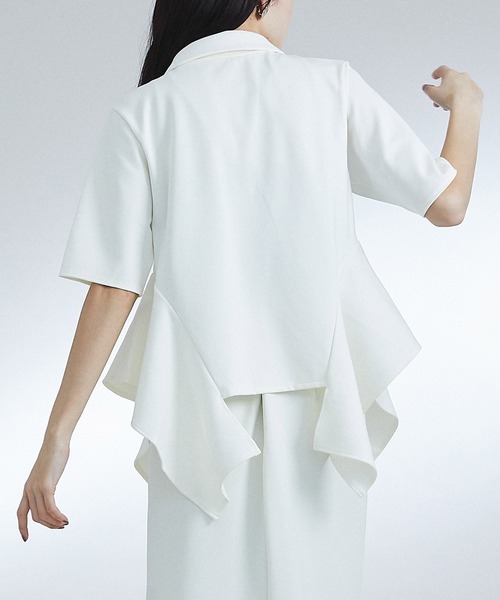 UNITED TOKYO（ユナイテッドトウキョウ）の「フレアカットトップス（Tシャツ/カットソー・レディース・ネイビー/アイボリー・FREE）」の7枚目の写真