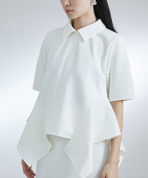 UNITED TOKYO（ユナイテッドトウキョウ）の「フレアカットトップス（Tシャツ/カットソー・レディース・ネイビー/アイボリー・FREE）」の9枚目の写真