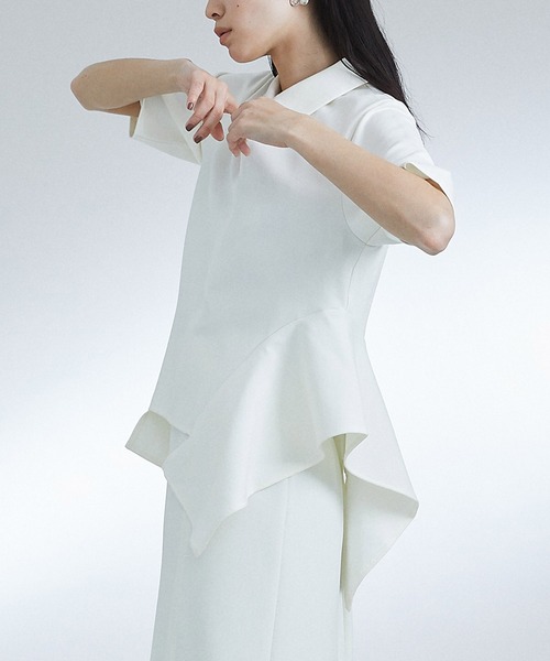 UNITED TOKYO（ユナイテッドトウキョウ）の「フレアカットトップス（Tシャツ/カットソー・レディース・ネイビー/アイボリー・FREE）」の6枚目の写真