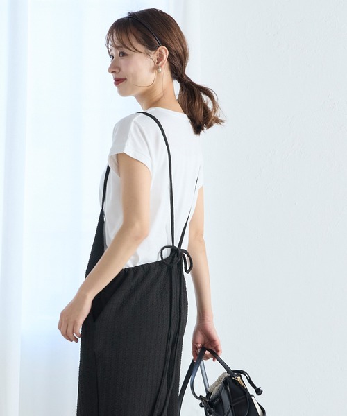 coca（coca）（コカ）の「ジャカードエンボスサロペット（サロペット/オーバーオール・レディース・ブラック/アイボリー・L/M）」の10枚目の写真