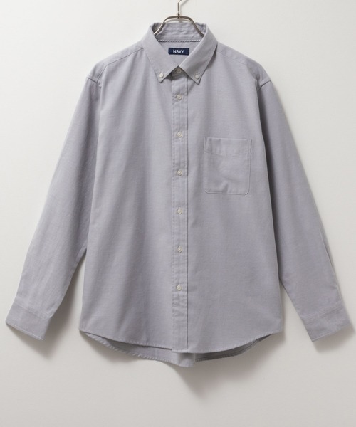 NAVY(ネイビー)の「NAVY オックスフォードベーシックシャツ(シャツ/ブラウス・メンズ・ホワイト×グレー/ホワイト×ブルー/ホワイト/グレー/サックスブルー・S/M/L/XL)」の5枚目の写真