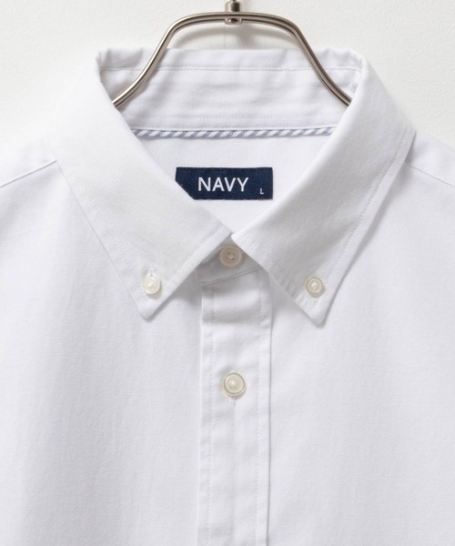 NAVY(ネイビー)の「NAVY オックスフォードベーシックシャツ(シャツ/ブラウス・メンズ・ホワイト×グレー/ホワイト×ブルー/ホワイト/グレー/サックスブルー・S/M/L/XL)」の8枚目の写真