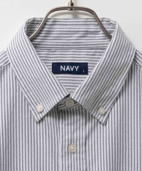 NAVY(ネイビー)の「NAVY オックスフォードベーシックシャツ(シャツ/ブラウス・メンズ・ホワイト×グレー/ホワイト×ブルー/ホワイト/グレー/サックスブルー・S/M/L/XL)」の12枚目の写真