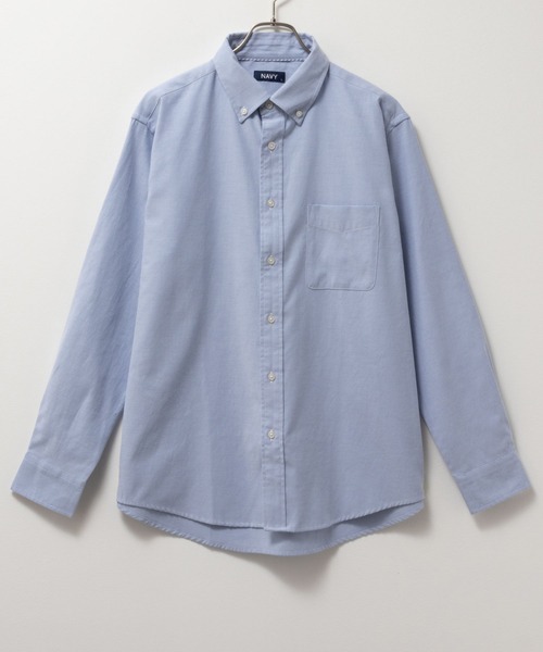 NAVY(ネイビー)の「NAVY オックスフォードベーシックシャツ(シャツ/ブラウス・メンズ・ホワイト×グレー/ホワイト×ブルー/ホワイト/グレー/サックスブルー・S/M/L/XL)」の16枚目の写真