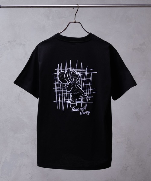Tom＆Jerry（トムアンドジェリー）の「Tom and Jerry サテンアップリケTシャツ（Tシャツ/カットソー・メンズ・ブラック/ホワイト・XL/L/M）」の2枚目の写真