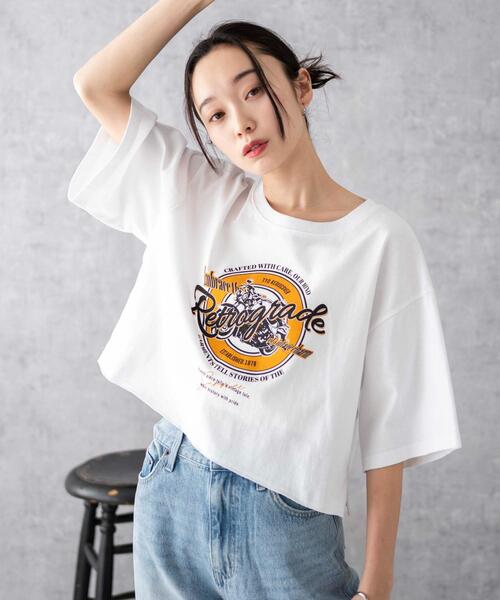 WEGO（ウィゴー）の「WEGO/グラフィックショートT（Tシャツ/カットソー・レディース・ホワイト/その他1/オフホワイト/グリーン・MEDIUM/SMALL）」の4枚目の写真