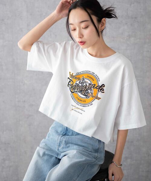 WEGO（ウィゴー）の「WEGO/グラフィックショートT（Tシャツ/カットソー・レディース・ホワイト/その他1/オフホワイト/グリーン・MEDIUM/SMALL）」の21枚目の写真