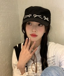 LAC-VERT（ラック・ヴェール）の「リボン刺繍キャップ（キャップ）」