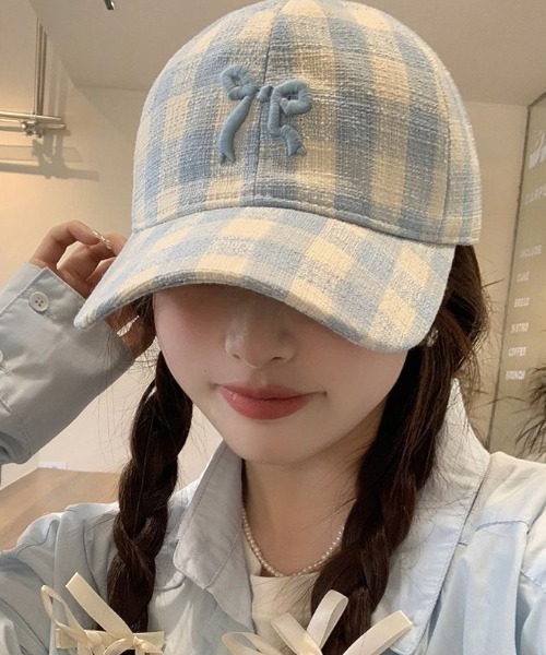 LAC-VERT（ラック・ヴェール）の「リボン刺繍キャップ（キャップ・レディース・ホワイト/ピンク/ネイビー/ライトブルー/その他3/その他2/その他1・FREE）」の3枚目の写真