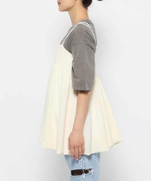 mysty woman（ミスティウーマン）の「フクレジャガードバルーンキャミ　120986（その他トップス・レディース・ブラック/オフホワイト・FREE）」の9枚目の写真