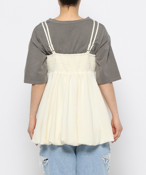 mysty woman（ミスティウーマン）の「フクレジャガードバルーンキャミ　120986（その他トップス・レディース・ブラック/オフホワイト・FREE）」の10枚目の写真