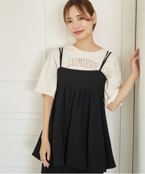 mysty woman（ミスティウーマン）の「フクレジャガードバルーンキャミ　120986（その他トップス・レディース・ブラック/オフホワイト・FREE）」の17枚目の写真