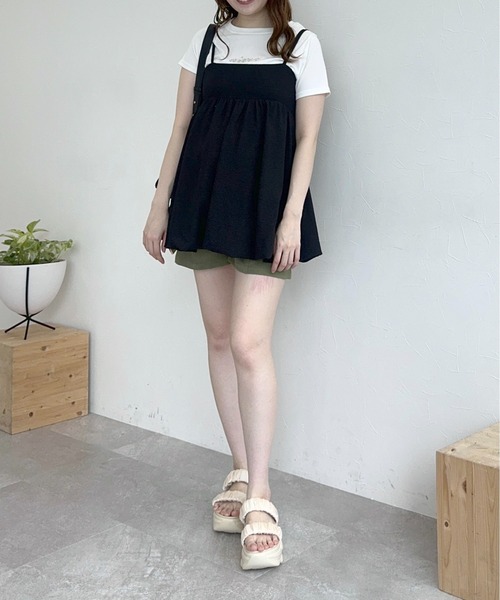 mysty woman（ミスティウーマン）の「フクレジャガードバルーンキャミ　120986（その他トップス・レディース・ブラック/オフホワイト・FREE）」の21枚目の写真