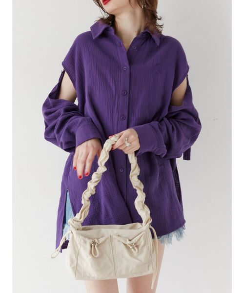 jouetie(ジュエティ)の「2WAYドローコードバッグ(ショルダーバッグ・レディース・ブラック/アイボリー・FREE)」の4枚目の写真