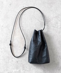 SENTI センティ / Dyneema Leather DRAWSTRING BAG_M ×Keel キールコラボレーションダイニーマレザードローストリングバッグM / 3018