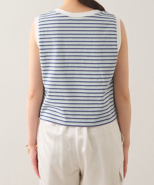 【aeae】★ストライプボタンタンクトップ★ AEAE】ストライプ ボタン タンクトップ [BEIGE] ☆大人気