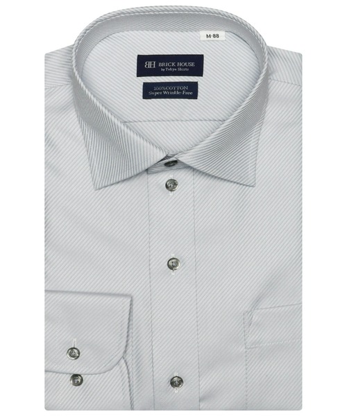超形態安定ノーアイロン ワイド 長袖ビジネスワイシャツ(大きいサイズ・長いサイズ)(ビジネスシャツ)|TOKYO SHIRTS(トウキョウシャツ)