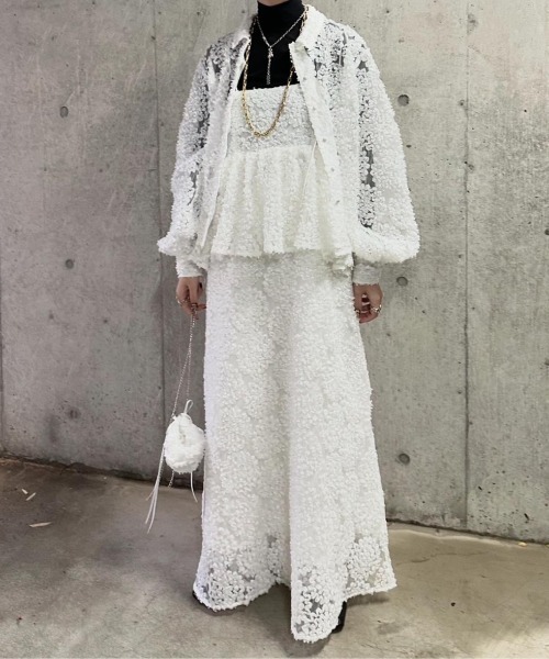 PERNA(ペルナ)の「フラワーレースミニバッグ(ショルダーバッグ・レディース・ホワイト/ブラック・FREE)」の12枚目の写真